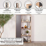 Modulix Bastian 4-Tier Bookcase with Door