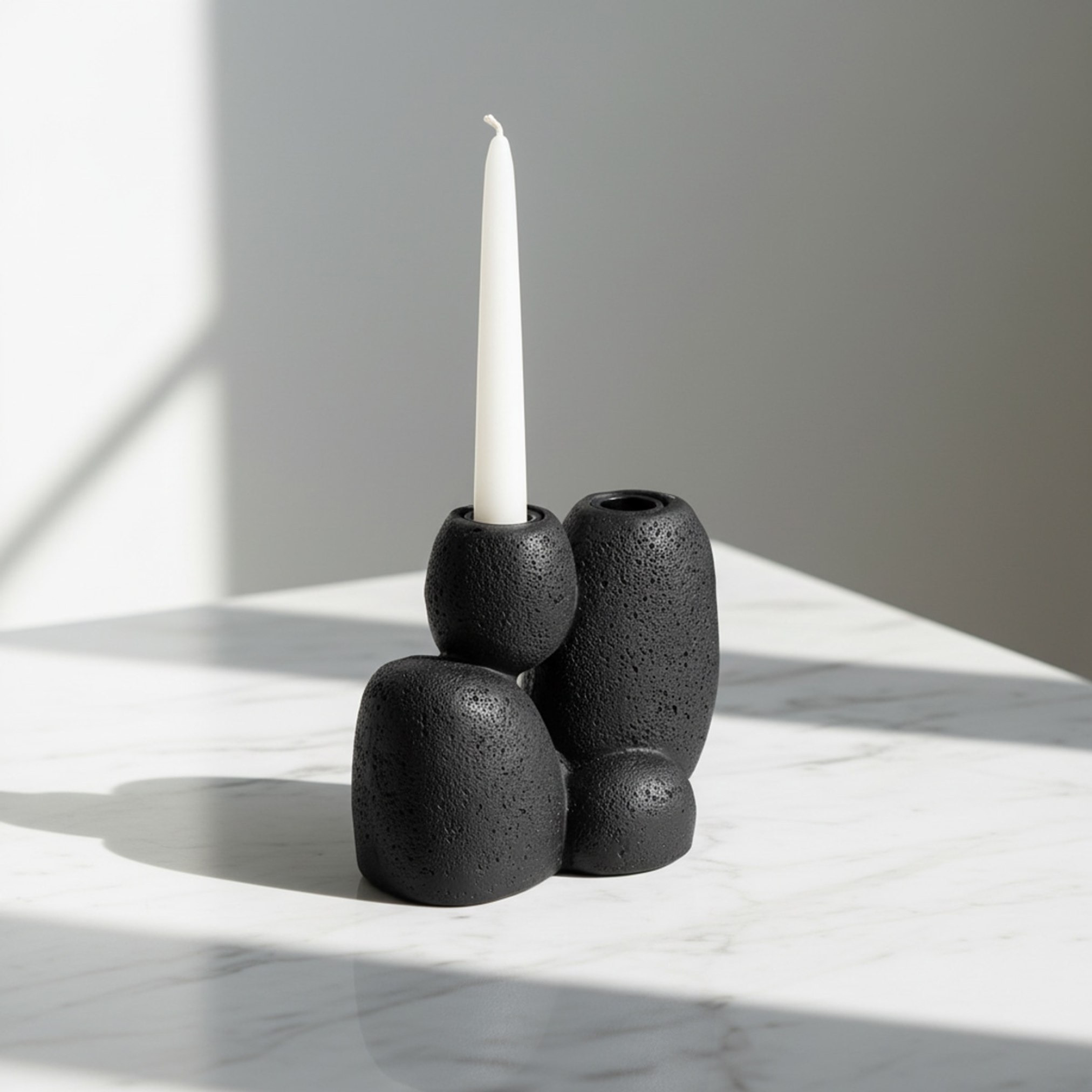 Whyton Saga Decor Polyresin Taper Candleholder - 17x8.5x14 cm