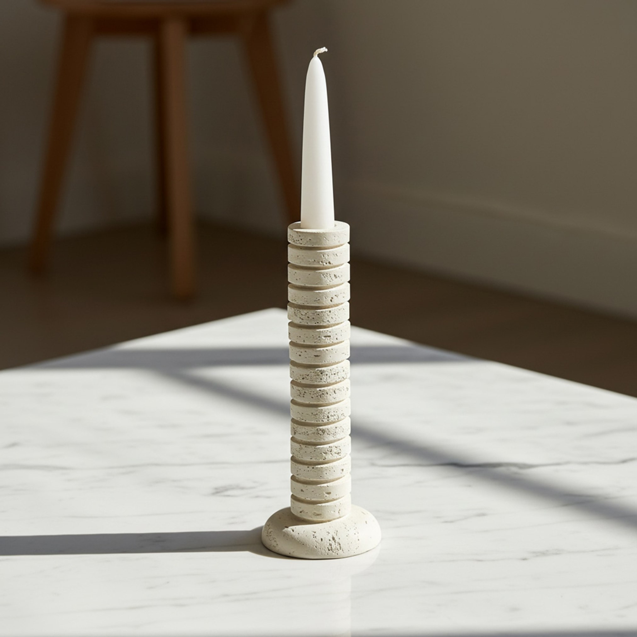 Whyton Saga Decor Polyresin Taper Candleholder - 9.5x9.5x26 cm
