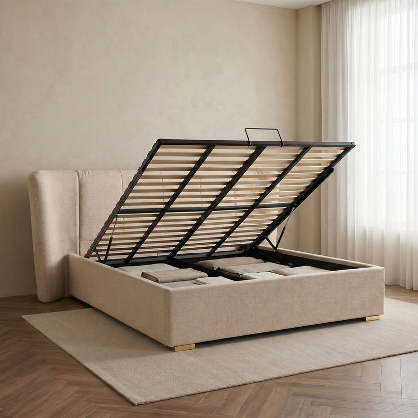 Marwell Heiden Upholstered Hydraulic Storage King Bed - 180x200 cm - Image 4