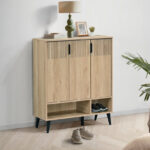 Movo Lasero 20-Pair Shoe Cabinet with 3 Doors and Open Shelf
