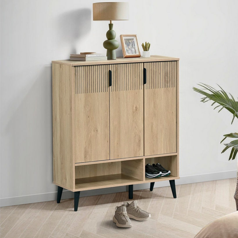 Movo Lasero 20-Pair Shoe Cabinet with 3 Doors and Open Shelf - Image 3