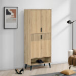 Movo Lasero 27-Pair Tall Shoe Cabinet with 4 Doors and Open Shelf