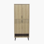 Movo Lasero 27-Pair Tall Shoe Cabinet with 4 Doors and Open Shelf