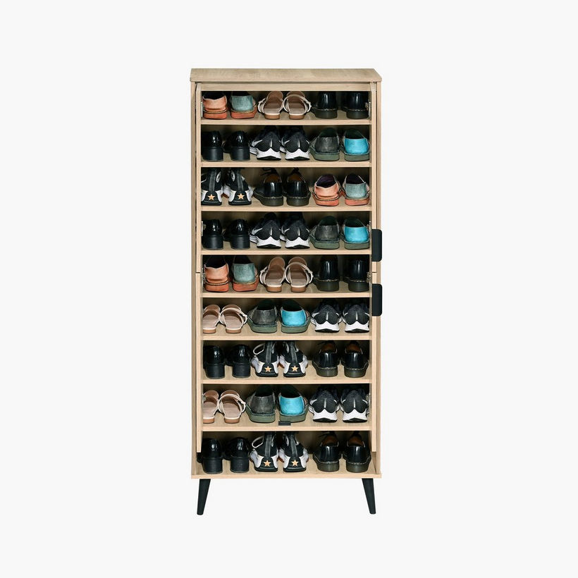 Movo Lasero 27-Pair Tall Shoe Cabinet with 4 Doors and Open Shelf - Image 7