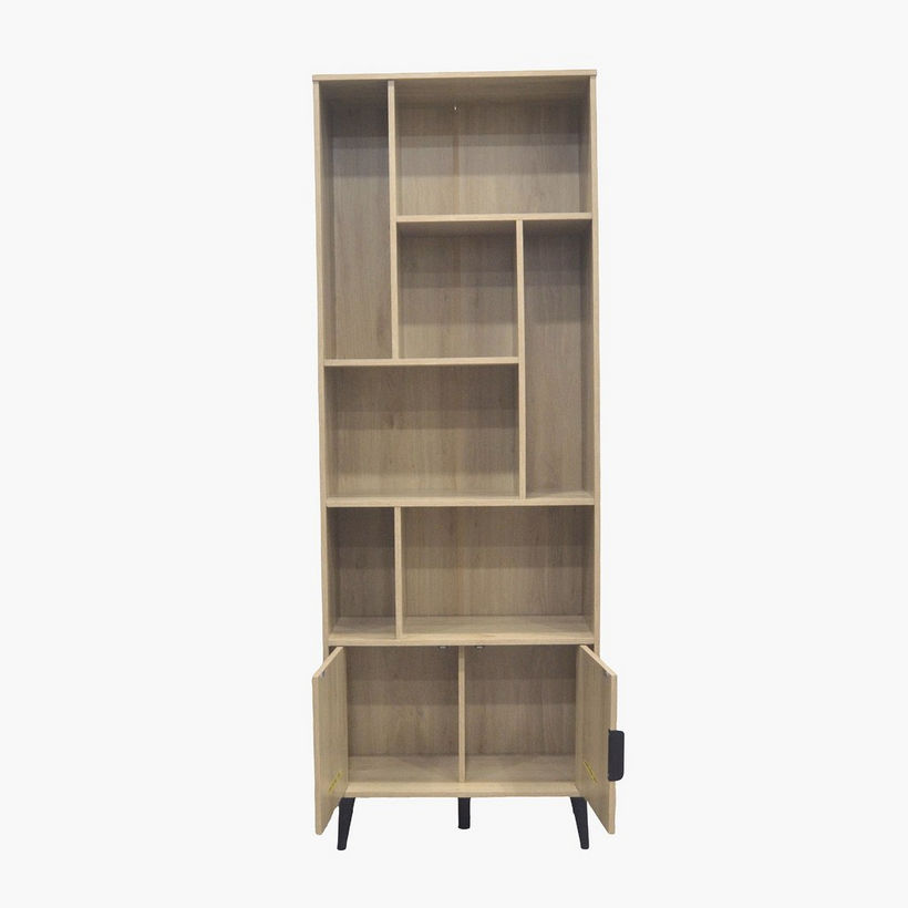 Movo Lasero 2-Door Tall Bookcase with Shelves - Image 3