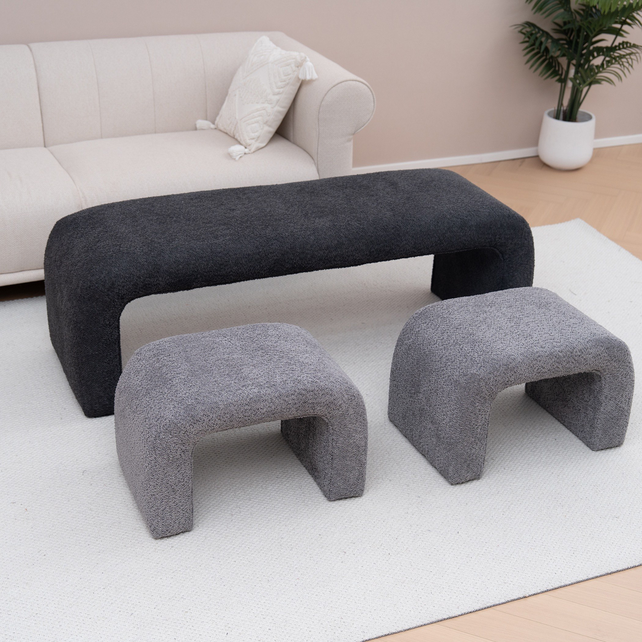 Jena Fabric Bed Bench - Set of 3