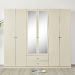 Andrea 6-Door Wardrobe with 2 Drawers and Mirrors