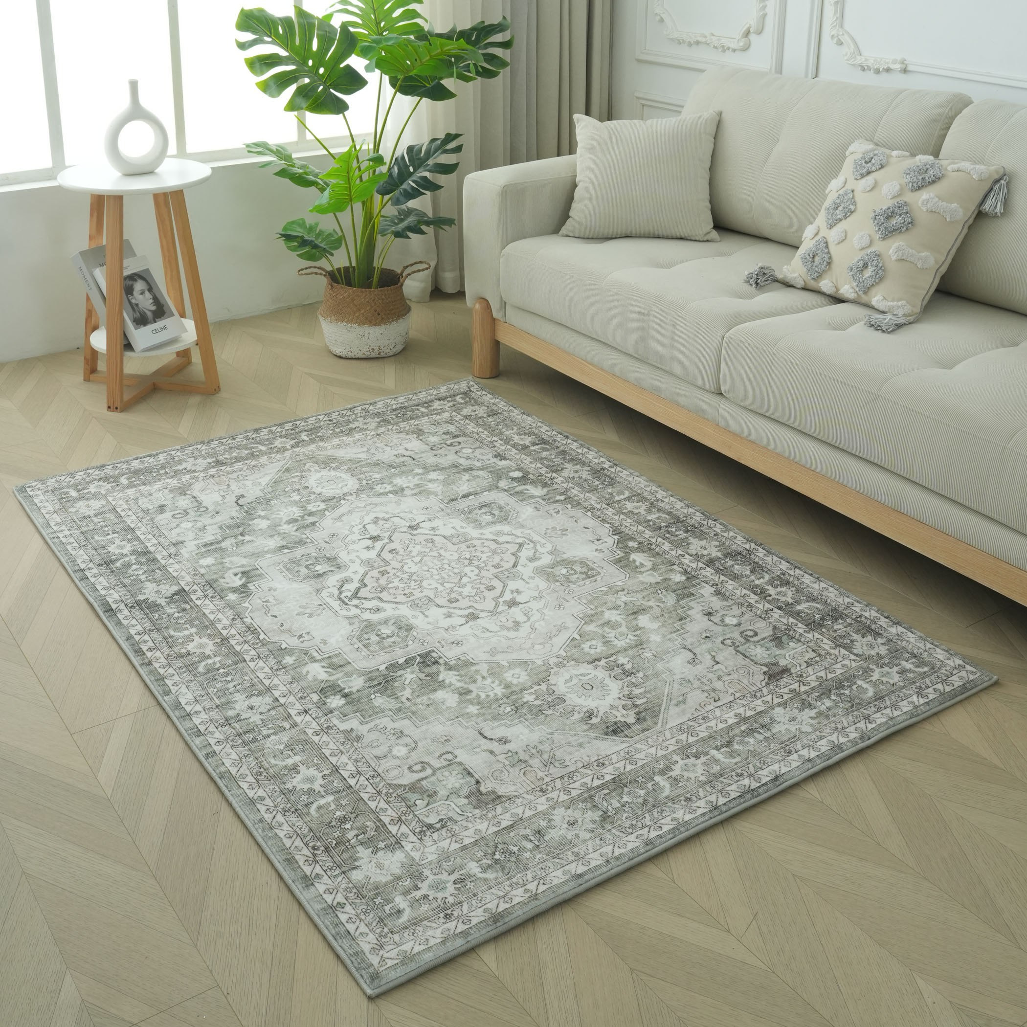 Bristol Classic Printed Microfibre Rug - 120x170 cm