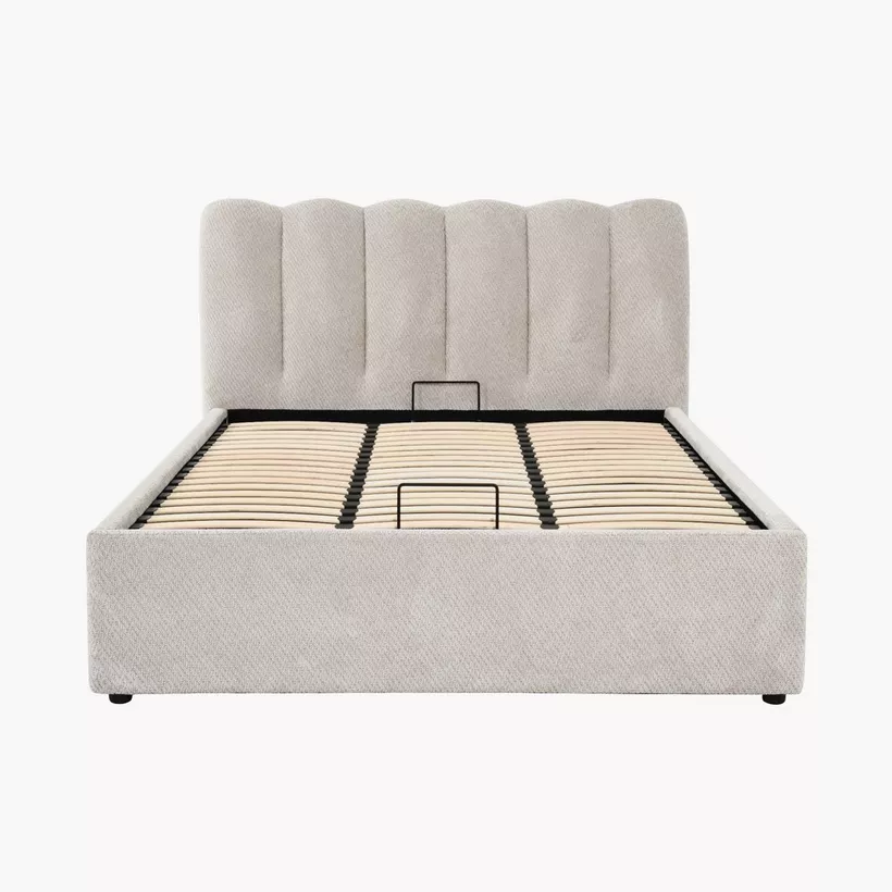 Hamburg Upholstered Hydraulic Storage Queen Bed - 160x200 cm - Image 4