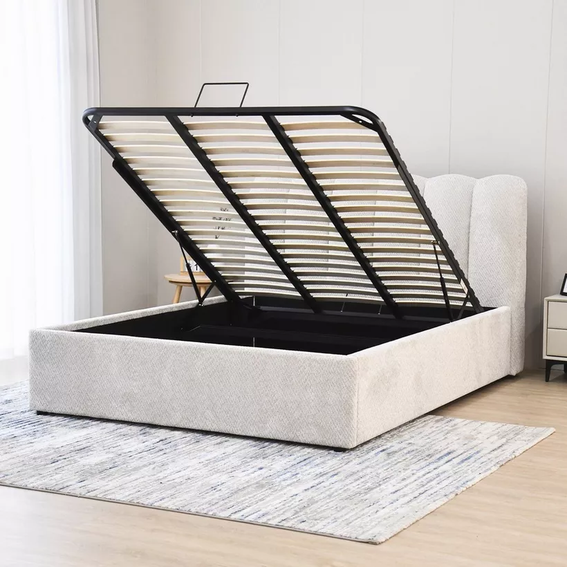 Hamburg Upholstered Hydraulic Storage Queen Bed - 160x200 cm - Image 5