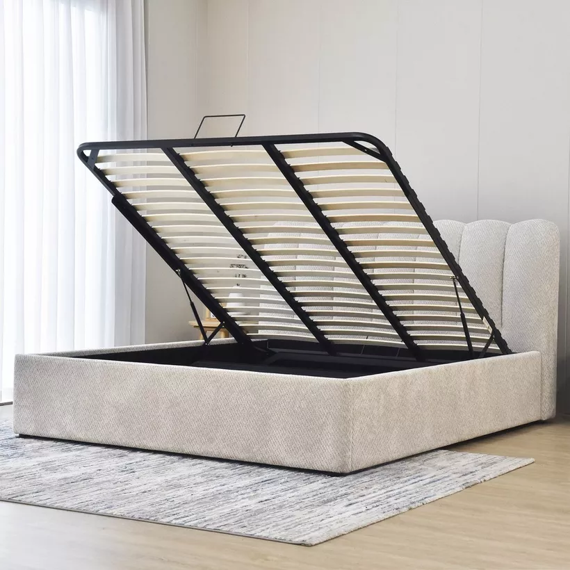 Hamburg Upholstered Hydraulic Storage King Bed - 180x200 cm - Image 4
