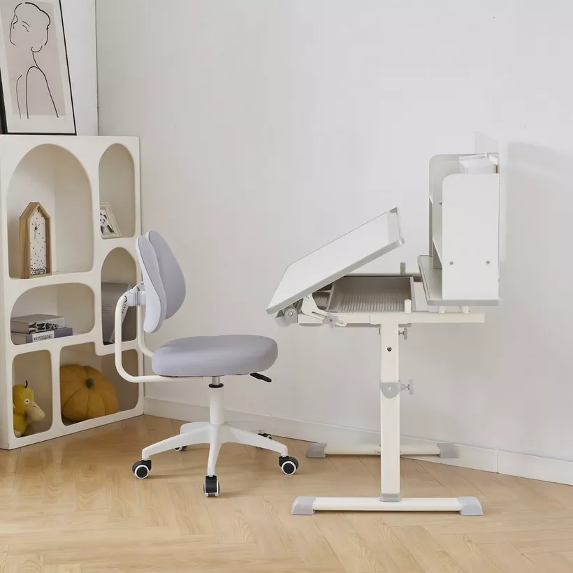 Miller Islet Height Adjustable Study Desk with Hutch - Image 3