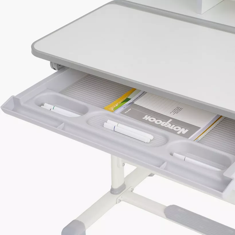 Miller Islet Height Adjustable Study Desk with Hutch - Image 9