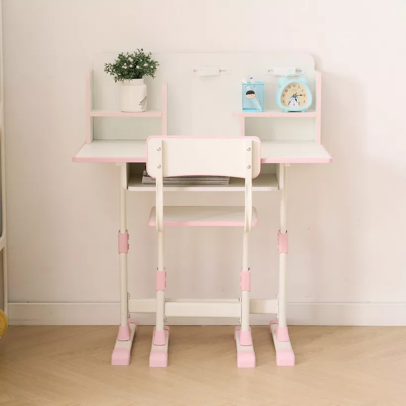 Movo Miller Aldon Height Adjustable Study Desk with Hutch and Chair Set - Image 4