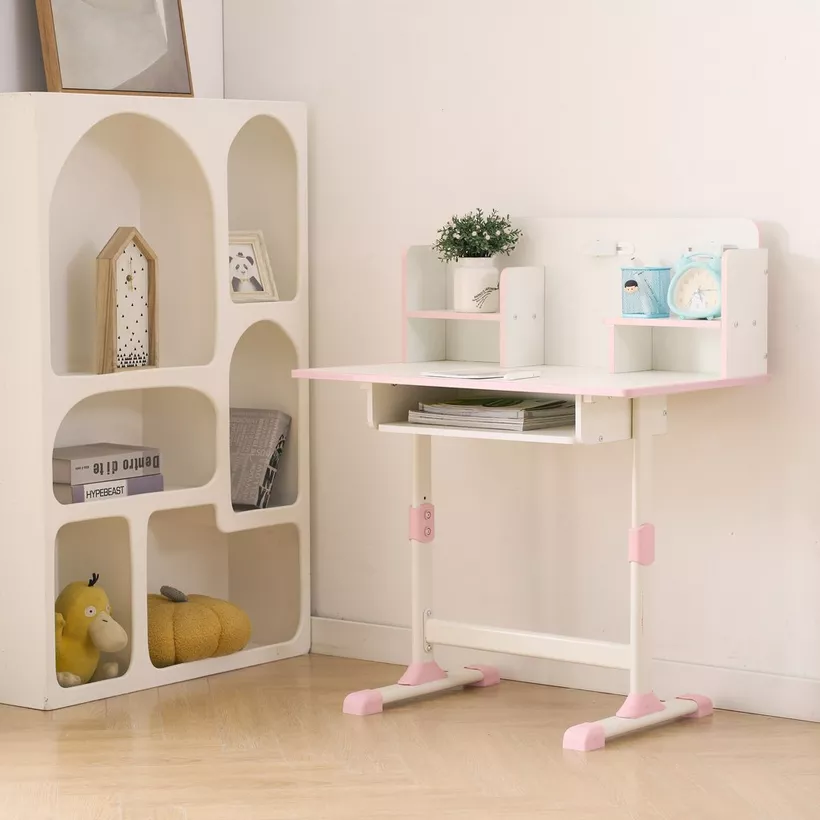 Movo Miller Aldon Height Adjustable Study Desk with Hutch and Chair Set - Image 6