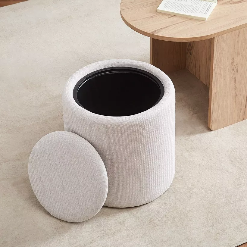 Movo-Loretto Coffee Table with 2 Upholstered Stool - Image 4