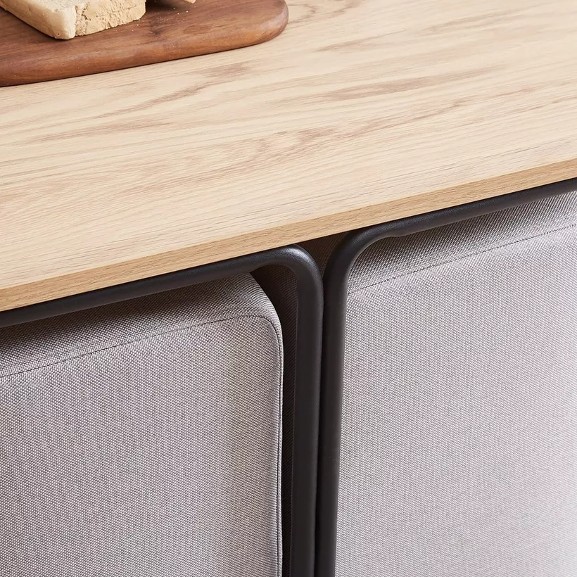 Movo-Liam Coffee Table with 2 Upholstered Stool - Image 5