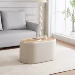 Movo-Alosno Coffee Table with 2 Upholstered Stool