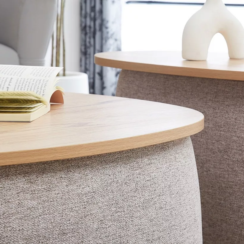 Movo-Cesar 2-Piece Upholstered Coffee Table Set - Image 4