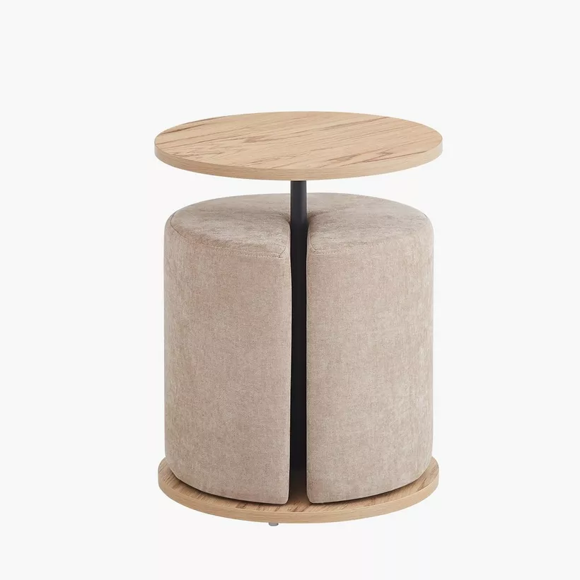 Movo-Trent Side Table with Upholstered Stool - Image 3