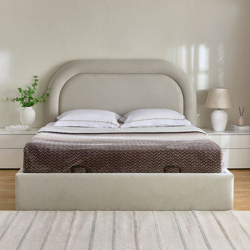 Movo-Fabio Florence Upholstered Hydraulic King Bed - 180x200 cm - Image 3