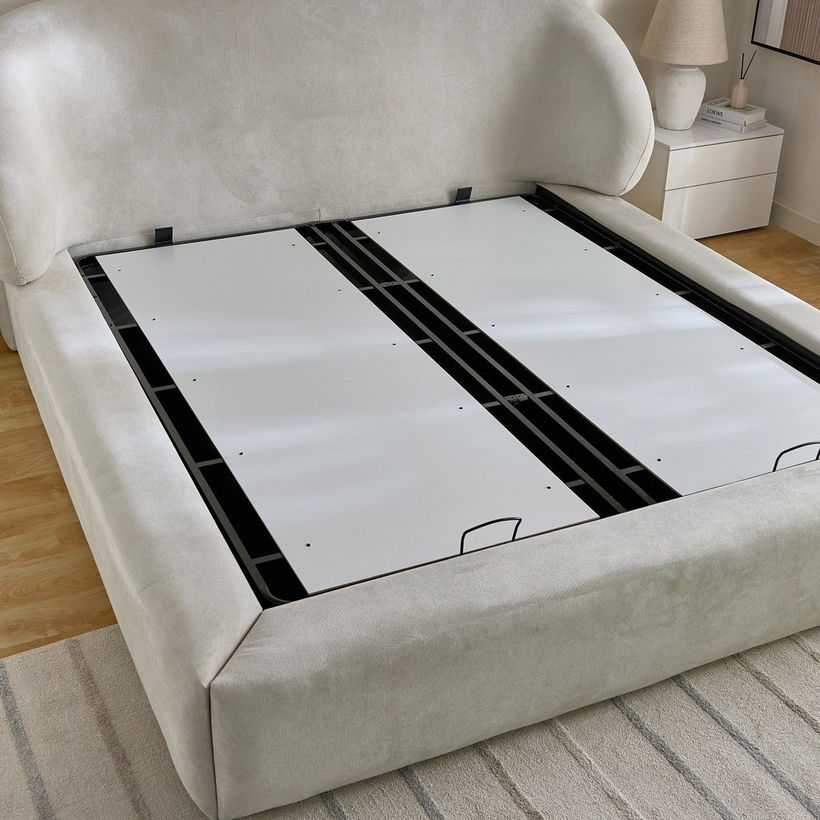 Movo-Fabio Montova Upholstered Hydraulic Queen Bed - 160x200 cm - Image 9
