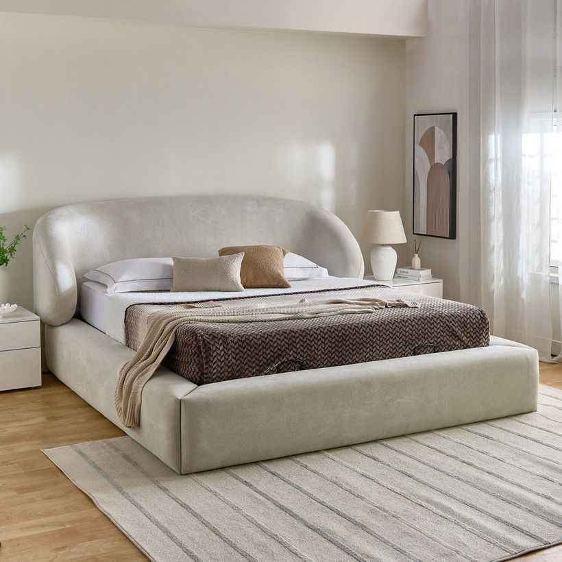 Movo-Fabio Montova Upholstered Hydraulic Queen Bed - 160x200 cm - Image 11