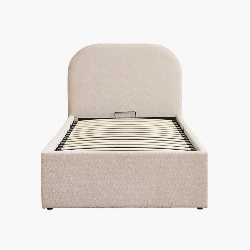 Arches Hydraulic Storage Upholstered Single Bed - 90x200 cm - Image 7