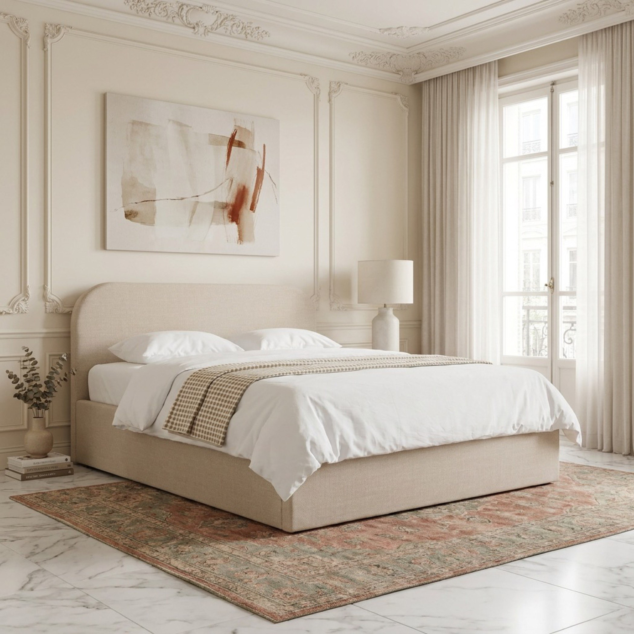 Nordica Callista Hydraulic Storage Upholstered King Bed - 180x200 cm