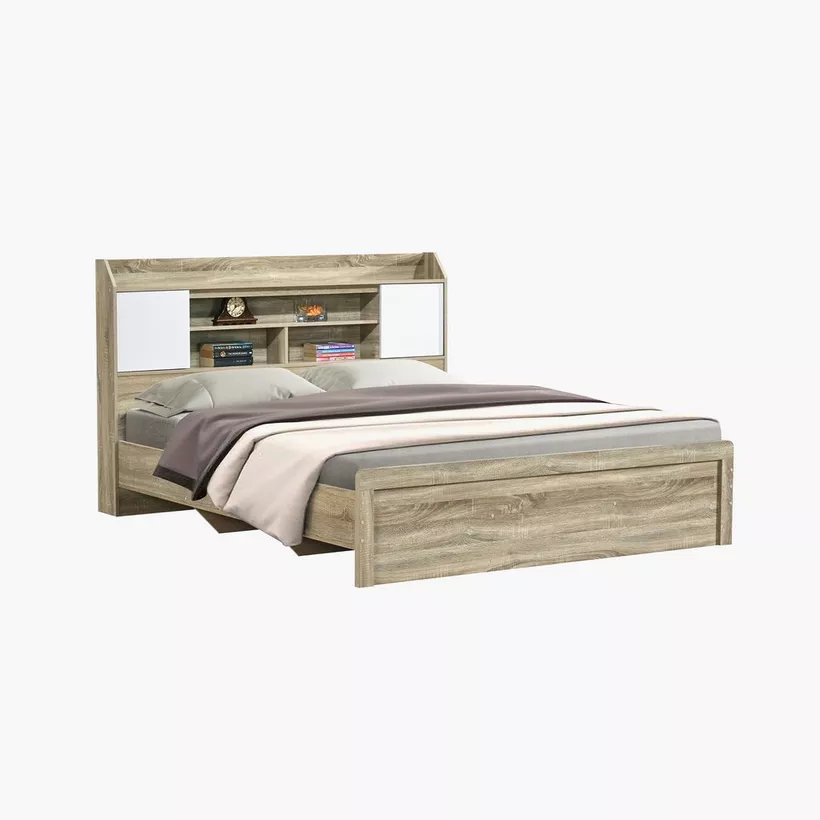Movo Kulltorp Nexa Queen Bed with Door and Open Shelf Storage - 160x200 cm - Image 3