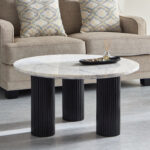 Cavon Darcy Nxt Genuine Marble Top Coffee Table with Solid Wood Base