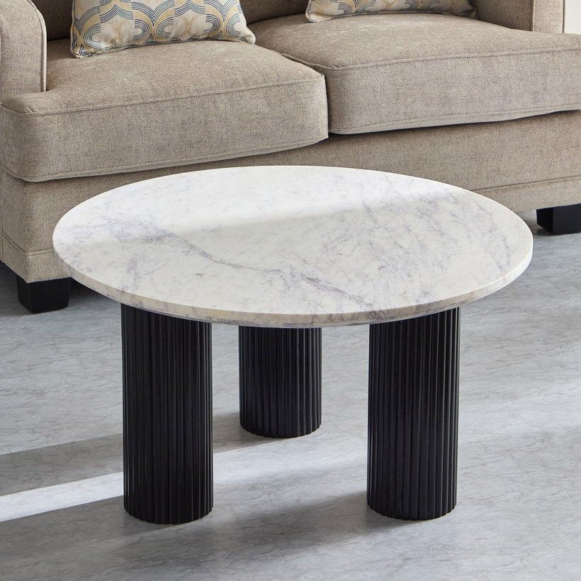 Cavon Darcy Nxt Genuine Marble Top Coffee Table with Solid Wood Base - Image 3