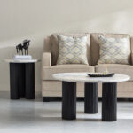 Cavon Darcy Nxt Genuine Marble Top Coffee Table with Solid Wood Base