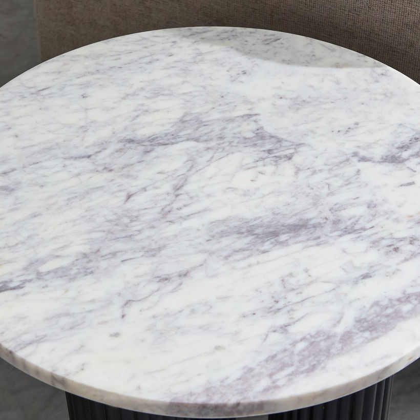 Cavon Darcy Nxt Genuine Marble Top End Table with Solid Wood Base - Image 4