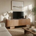 Cavon Bellmar 1.6 Meter Solid Wood TV Unit with Genuine Marble Top for TVs up to 70 inch