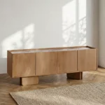 Cavon Bellmar 1.6 Meter Solid Wood TV Unit with Genuine Marble Top for TVs up to 70 inch