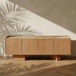 Cavon Bellmar 1.6 Meter Solid Wood TV Unit with Genuine Marble Top for TVs up to 70 inch