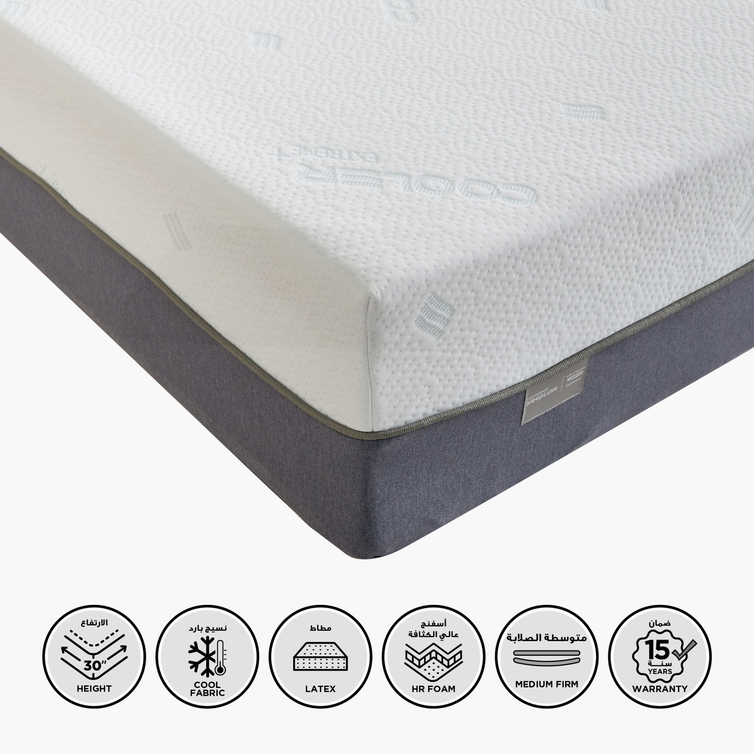 iCooltex Bliss Natural Latex Pocket Spring Single Mattress - 90x200x30 cm