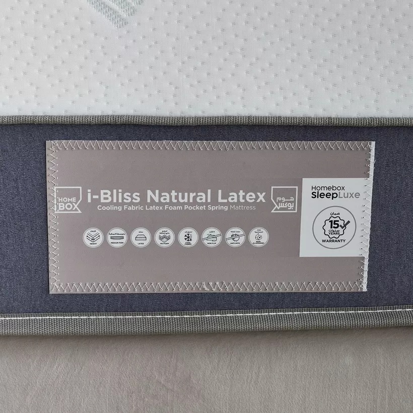iCooltex Bliss Natural Latex Pocket Spring Queen Mattress - 140x200x30 cm - Image 13