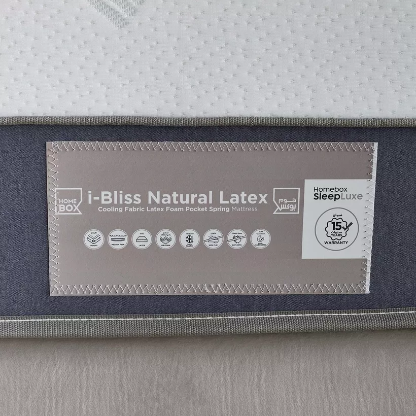 iCooltex Bliss Natural Latex Pocket Spring Queen Mattress - 160x200x30 cm - Image 13