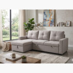 Movo Compacta 3-Seater Fabric Reversible Corner Sofa Bed with Storage