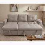 Movo Compacta 3-Seater Fabric Reversible Corner Sofa Bed with Storage