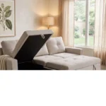 Movo Compacta 3-Seater Fabric Reversible Corner Sofa Bed with Storage