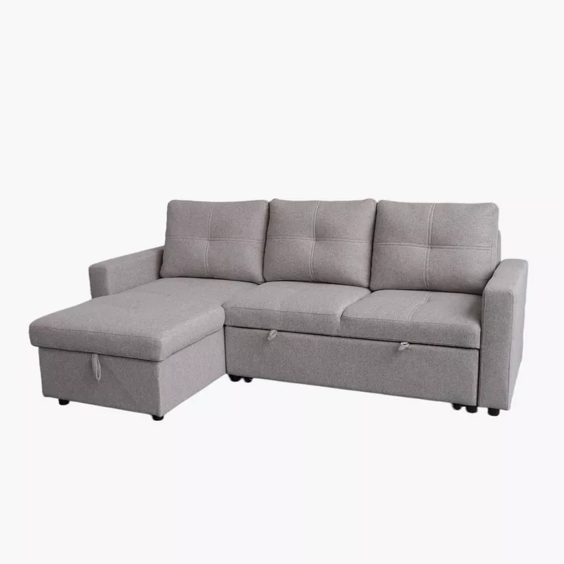 Movo Compacta 3-Seater Fabric Reversible Corner Sofa Bed with Storage - Image 5
