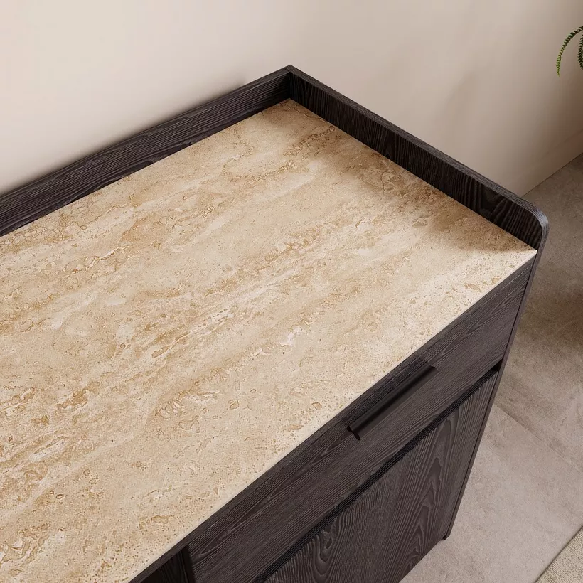 Marwell Sintered Stone 1 Door and 1 Drawer Study Desk - Image 4