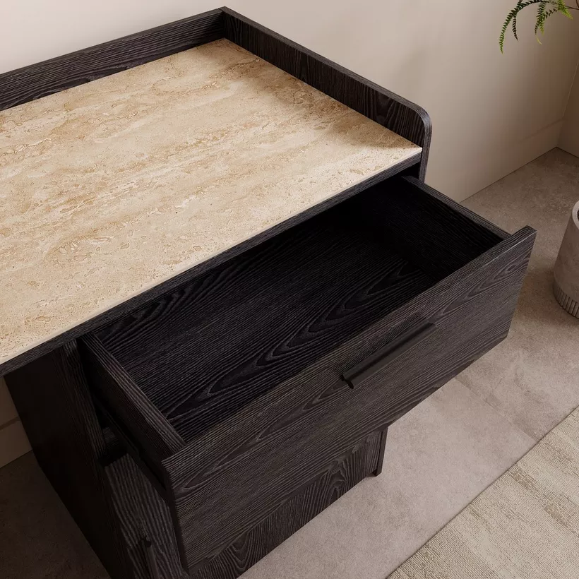 Marwell Sintered Stone 1 Door and 1 Drawer Study Desk - Image 5