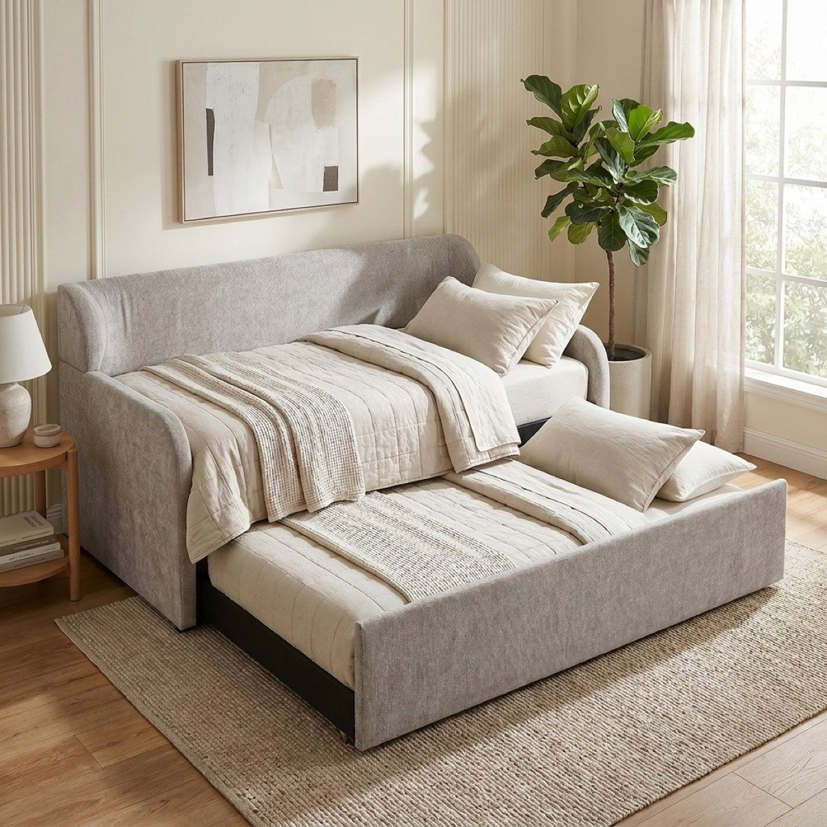 Vienna Upholstered Day Bed with Pull-Out - 90x200 cm
