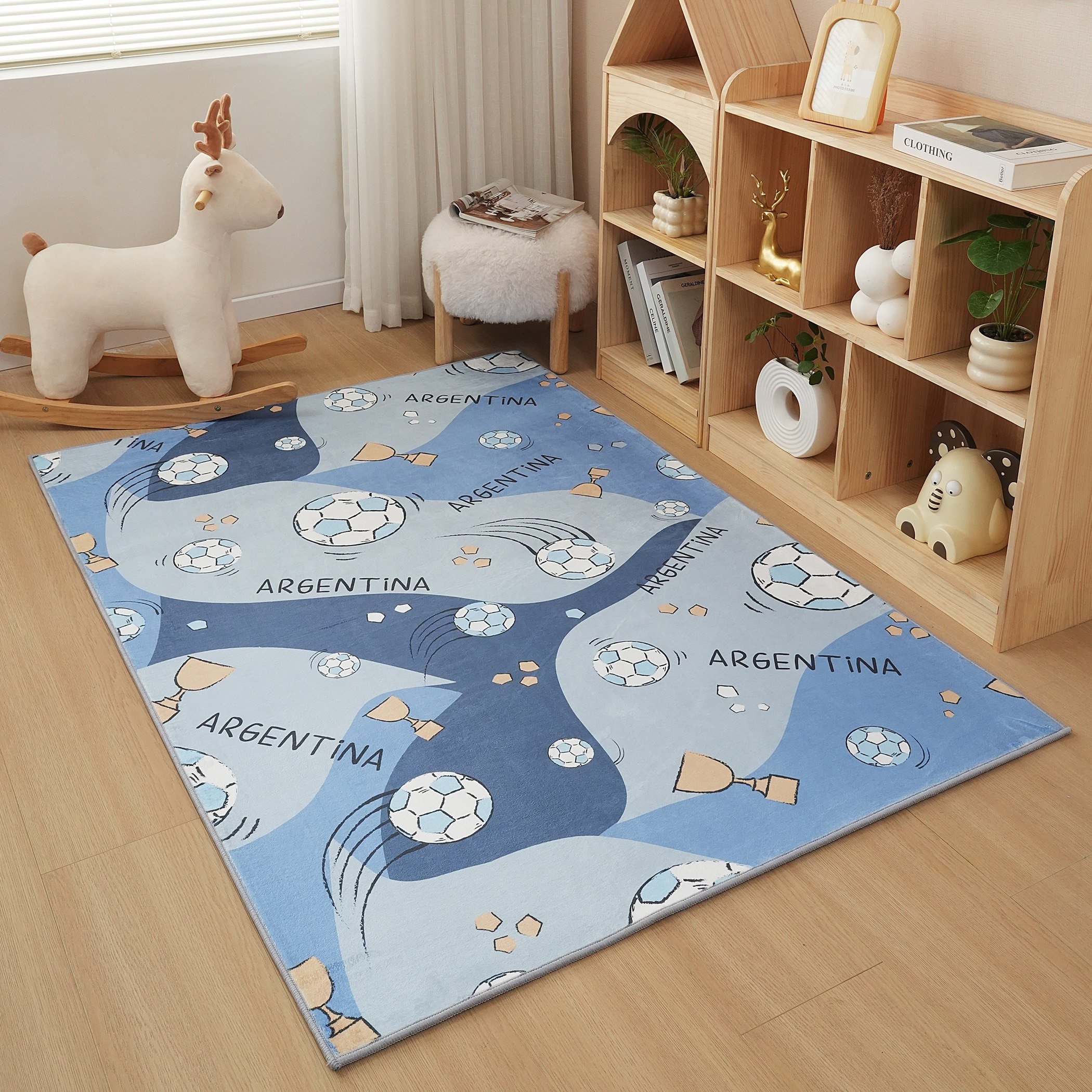 Tom Ben Football Printed Flannel Rug - 110x160 cm