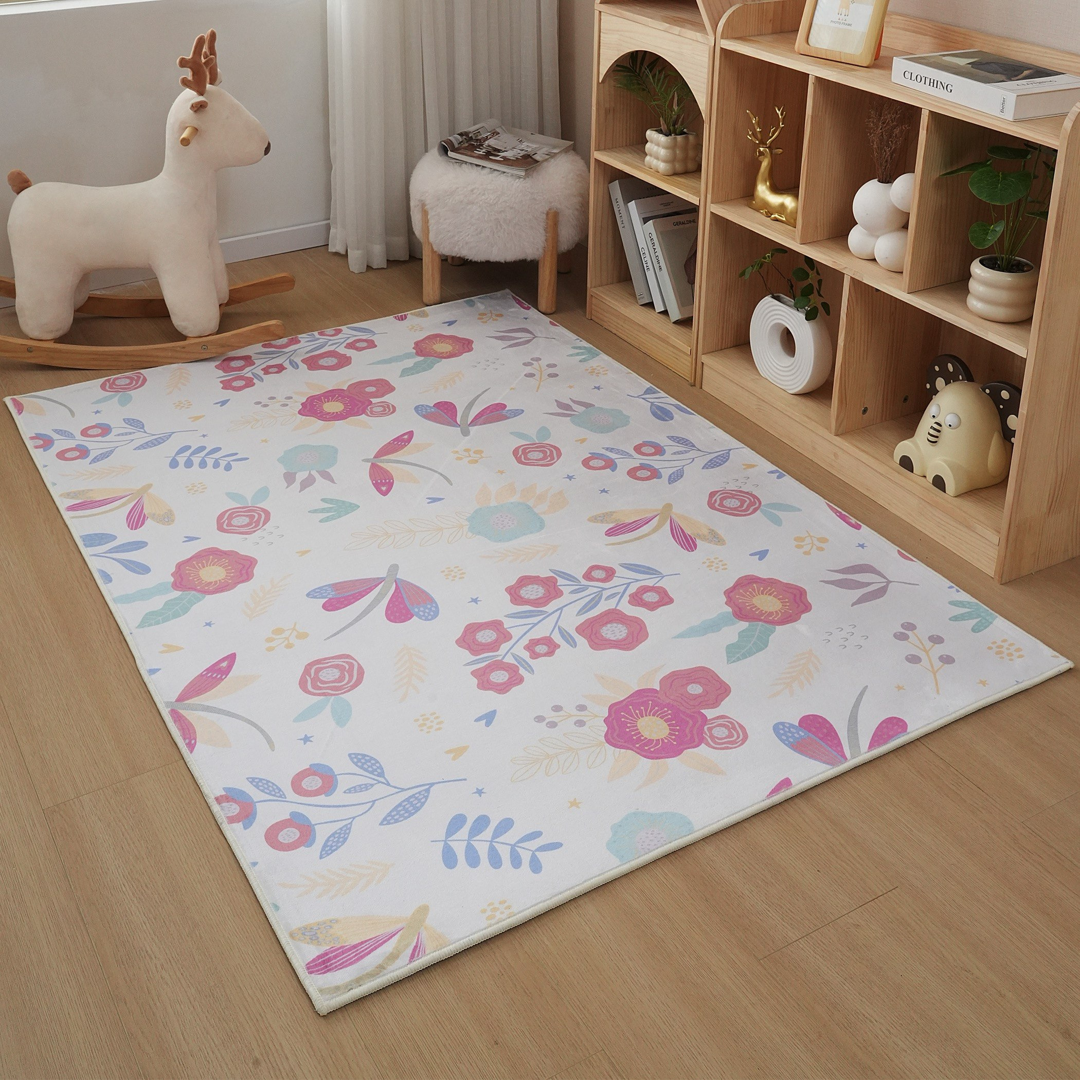 Ivy Ben Garden Bloom Printed Flannel Rug - 110x160 cm